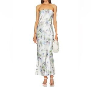 Moon dance strapless dress in watercolour floral